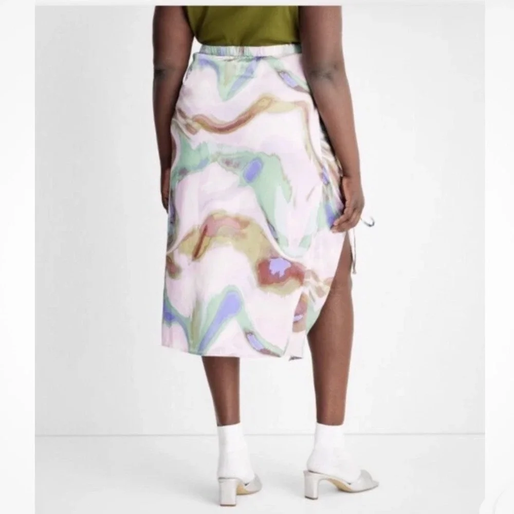 Future Collective Gabriella Karefa-Johnson Abstract Ruched Midi Skirt Size 20